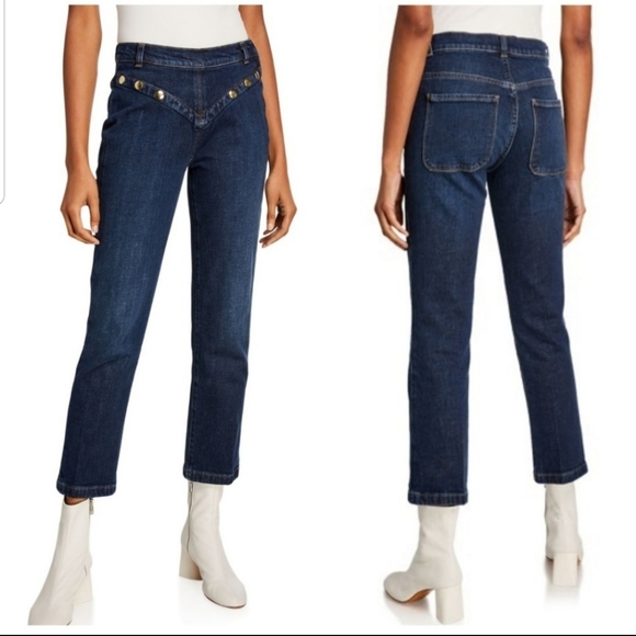 Frame Le High Studded Embellished Crop Waldane B6 - Picture 1 of 8